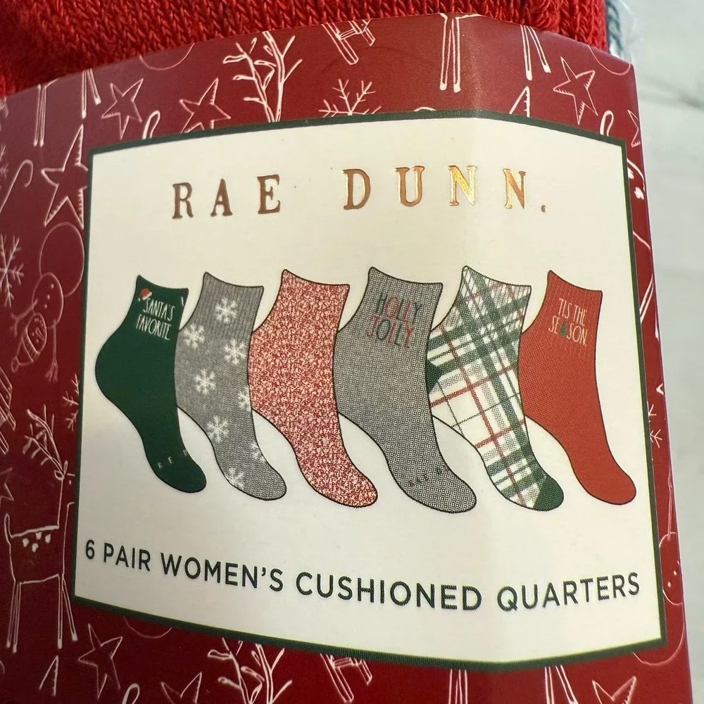 Rae Dunn women's holiday sock pack‎ 6 pairs NEW